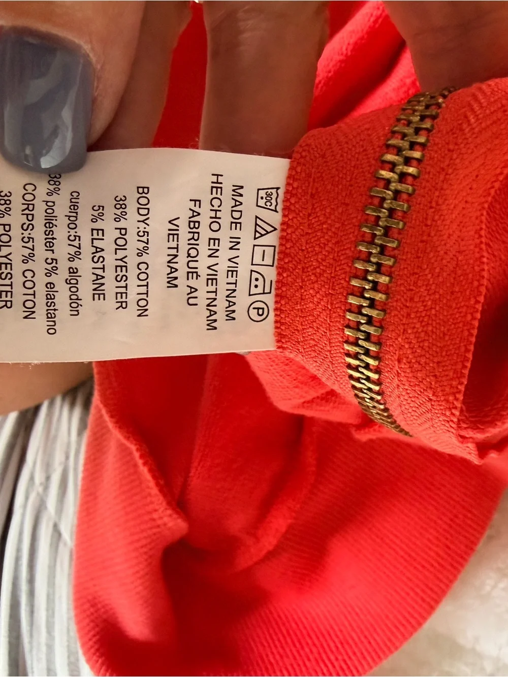Michael Kors Red Crewneck Sweater with Gold Zipper Details